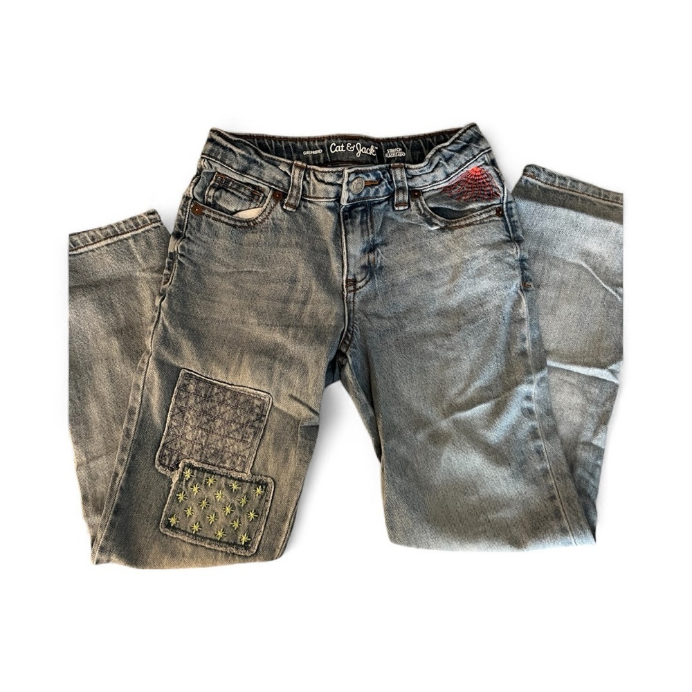 Cat & Jack Kids' Gray Jeans with Fun Patches